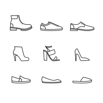 Shoes icon set Stock Illustration