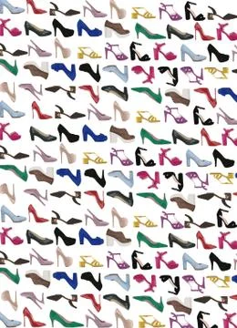SHOES ILLUSTRATION pattern Stock Illustration