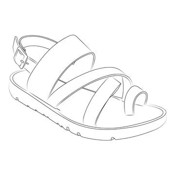 Shoes Outline style vector design element , illustration Stock Illustration