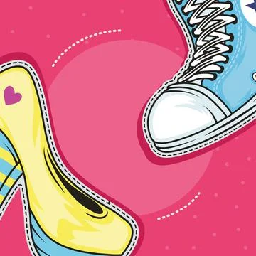 Shoes patch retro 스톡 일러스트