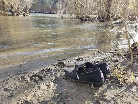 Shoes on the River Stock Photos