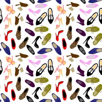 Shoes seamless background Stock Illustration