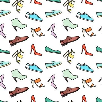 Shoes seamless pattern Stock Illustration
