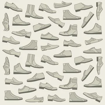 Shoes seamless pattern Stock Illustration