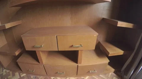 Shoes shelve closeup angle front view. from middle to bottom Stock Footage 97266512