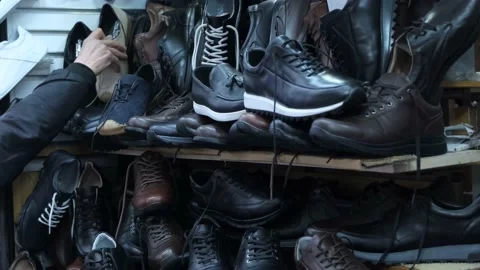 Shoes ,  shoemaker Stock Footage 170659291