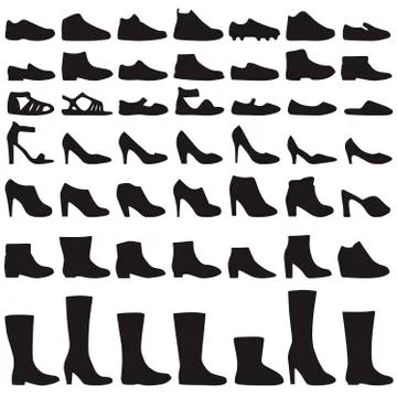 Shoes silhouette Illustrazione stock