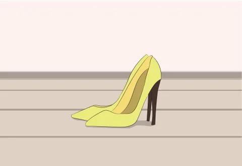 Shoes standing in a room Illustrazione stock