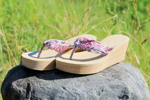 Shoes on a stone Foto stock