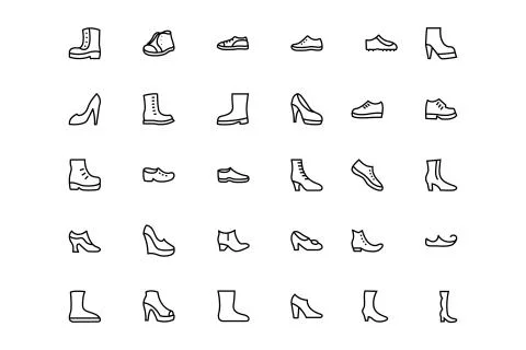 Shoes Vector Icons Stock Illustration