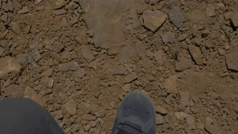 Shoes walk on the ground Stock Footage 141787538