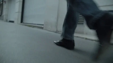 Shoes walking. Close up shot. Stock Footage 71271458