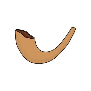 Shofar flat vector symbol isolated on background. Stock Illustration