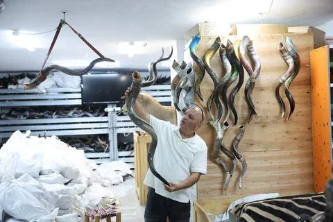 Shofar workshop in Jerusalem, Israel - 10 Sep 2026 Foto stock
