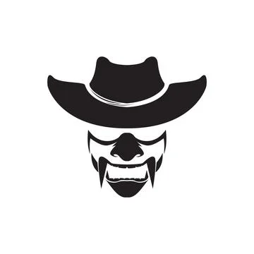 Shogun mask samurai with hat logo design vector graphic symbol icon sign il.. Stock Illustration