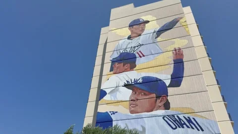 Shohei Ohtani Mural Stock Footage 341526013