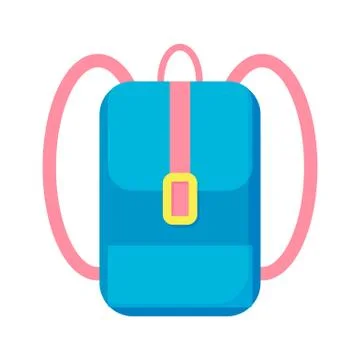 Shool backpack. Vector cartoon illustration. Isolated object on white. Stock Illustration