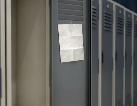 Shool Locker With Blank Note. イラスト素材