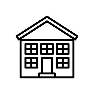 Shool Outline Icon Stock Illustration