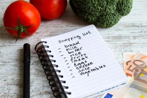Shooping list. Stock Photos