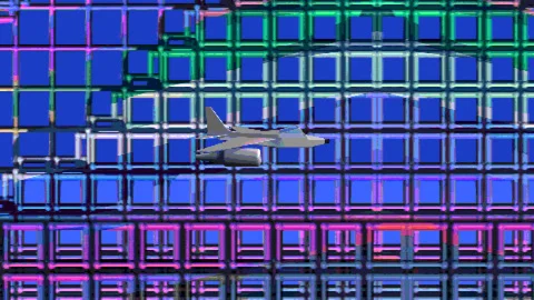 Shoot 'Em Up Plane Game 8 bit Stock Footage 183437576