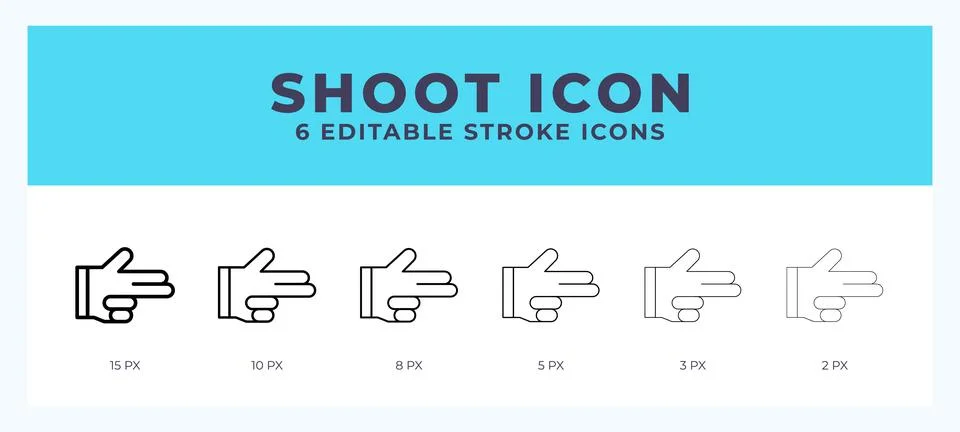 Shoot icon symbol. Isolated. Vector illustration with editable stroke. 스톡 일러스트