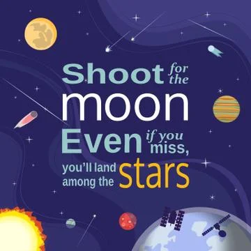 Shoot for the moon Stock Illustration