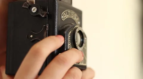 Shoot Photos on Old Camera Stock Footage 46126094