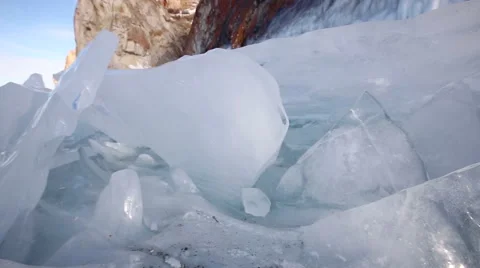 Shoot with slider using on Baikal lake in Russia Stock Footage 49061963