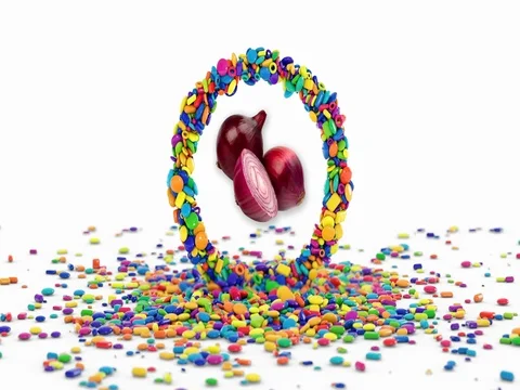 Shoot Sugar Eat Red Onion Stock Footage 80285763