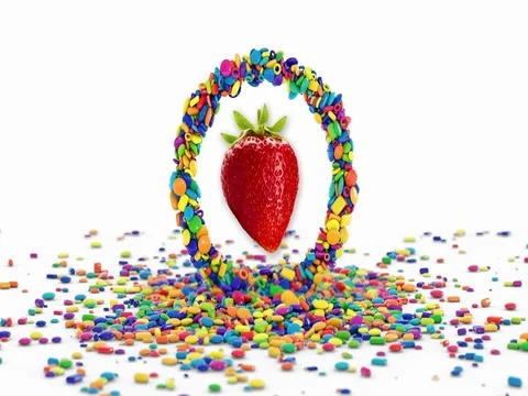 Shoot Sugar Eat Strawberry Stock Footage 80293542