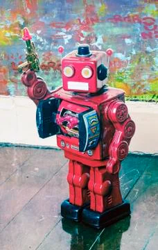 Shoot them up robot Stock Photos