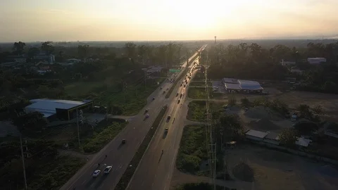 Shoot time lapse for a road at Chiang Mai, Thailand Stock Footage 101625582