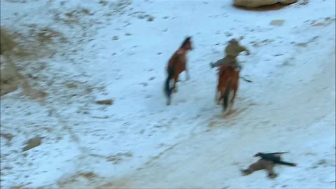 Shoot two horsemen Stock Footage 316815240