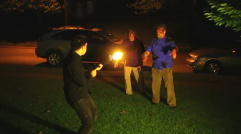 Shoot zombies in yard shotgun Stock Footage 62902148