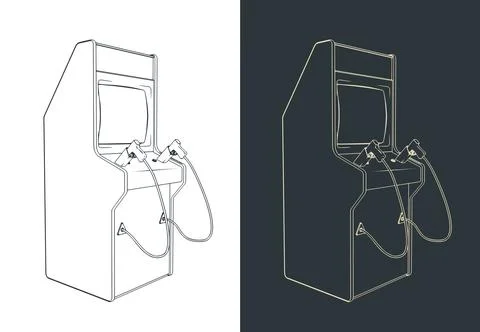 Shooter arcade machine Illustrazione stock