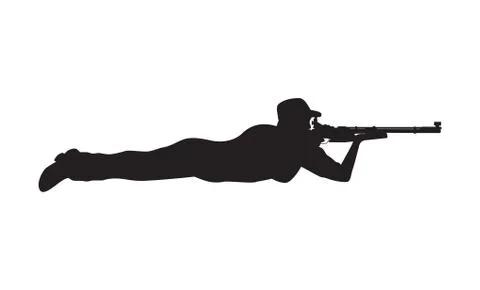 Shooter Prone Position Stock Illustration