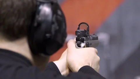 Shooter Side view of the target. Stock Footage 72492910