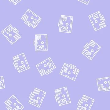 Shooter video game line seamless pattern Stock Illustration