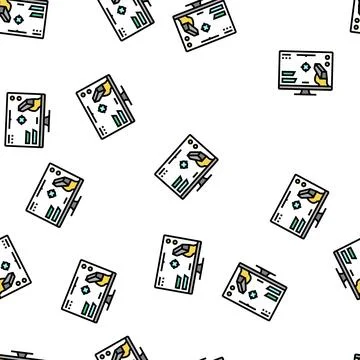 Shooter video game vector seamless pattern Stock Illustration
