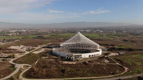 Shooting from afar around the Vela Designed by Calatrava City of Rome Stock Footage 147680442