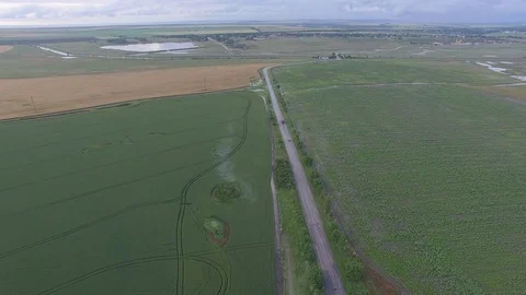 Shooting from the air of agricultural fields Stock Footage 113404772