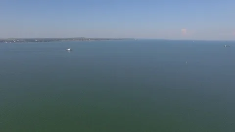 Shooting from the air of building process of Kerch bridge, Crimea Stock Footage 113416228