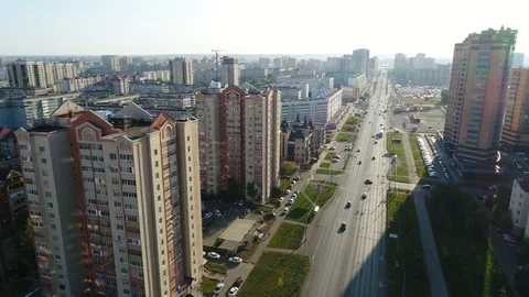 Shooting From the Air of a Megapolis Video stock 128988537