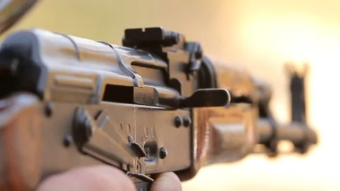 Shooting from the AK. Stock Footage 72512454