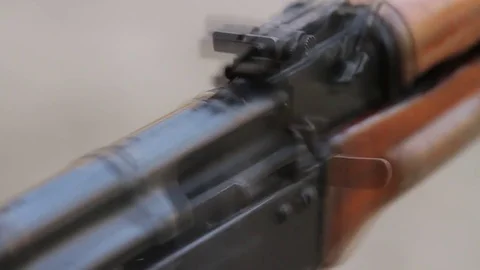 Shooting from the AK. Stock Footage 72512459