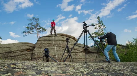 The shooting area in the mountains Video stock 43203544