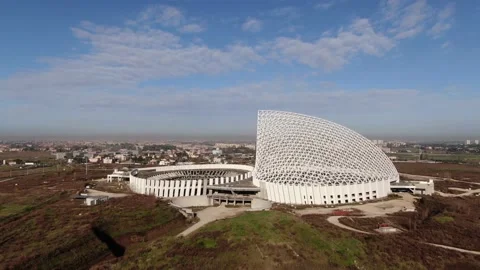 Shooting around the Vela Designed by Calatrava Stock Footage 147678845