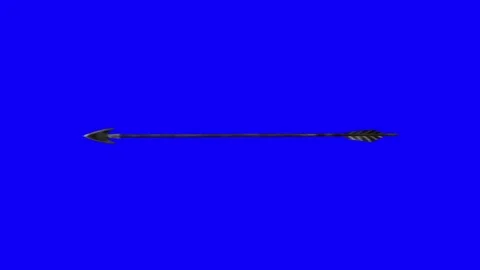 Shooting Arrow Flying Very Fast on a Blue Screen Stock Footage 71060679