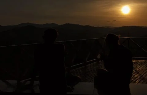 Shooting back light. Stock Photos